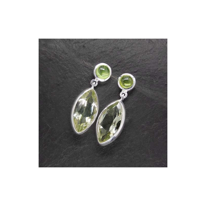 Prasiolith Ohrringe mit Peridot