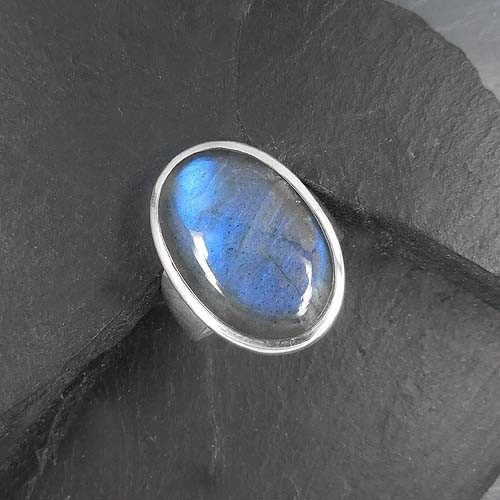 Labradorit Ring Blau