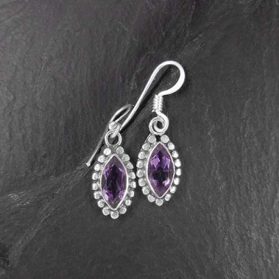 Amethyst Ohrringe Navette