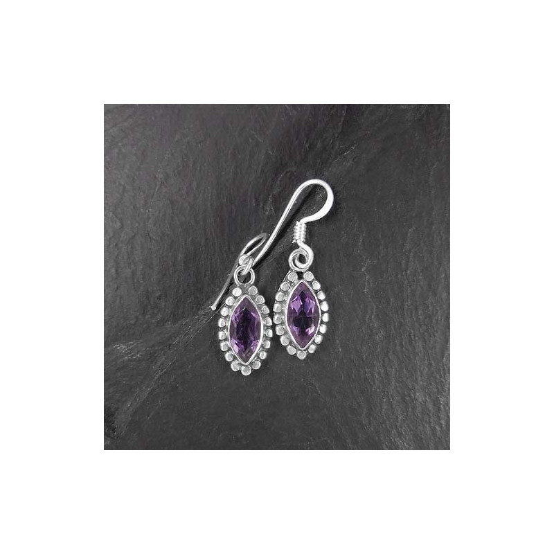 Amethyst Ohrringe Navette
