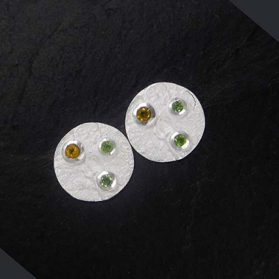 Peridot Ohrstecker mit Citrin
