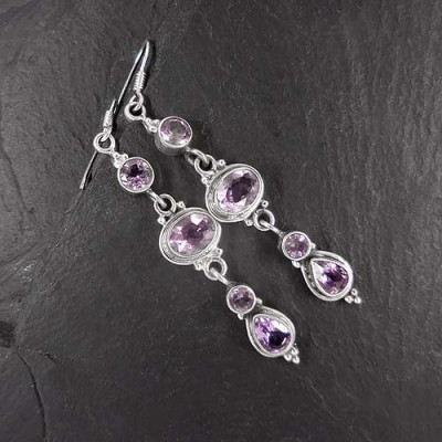 Amethyst - Ohrringe Lang