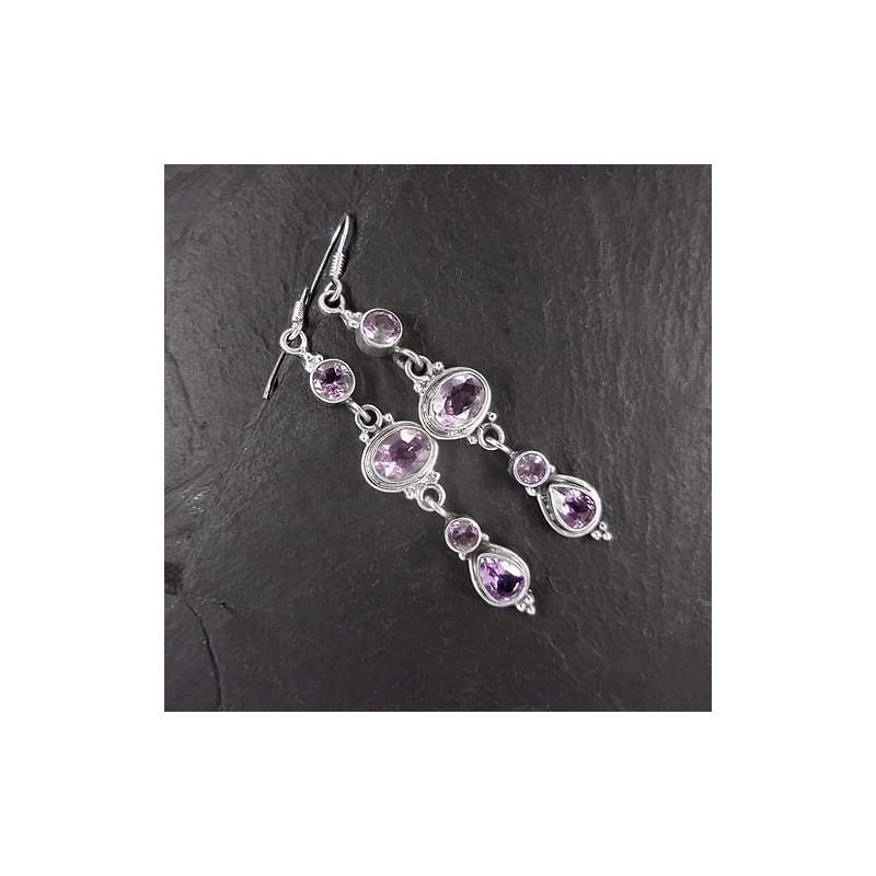 Amethyst - Ohrringe Lang