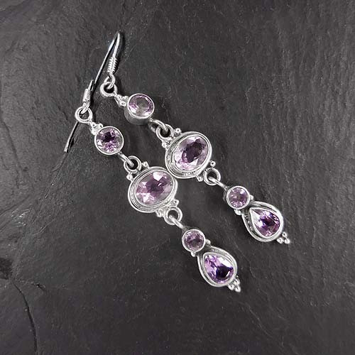 Amethyst - Ohrringe Lang
