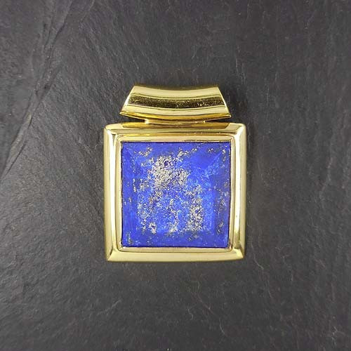 Lapis Lazuli Anhänger Eckig Vergoldet