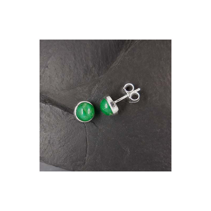 Chrysopras Ohrstecker Rund
