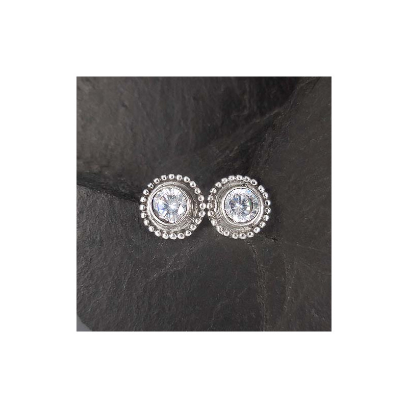 Zirkonia Ohrstecker oval