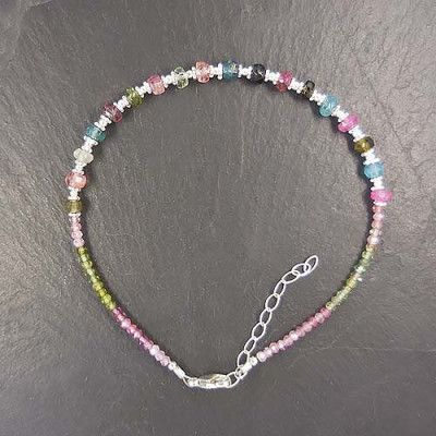 Turmalin Armband Bunt mit Silber
