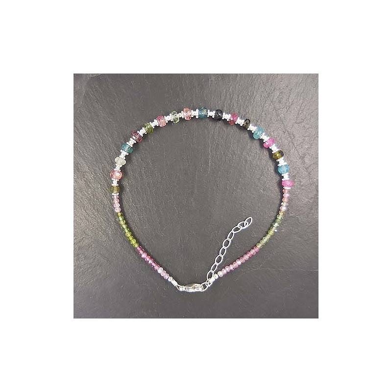 Turmalin Armband Bunt mit Silber
