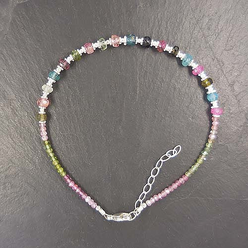 Turmalin Armband Bunt mit Silber