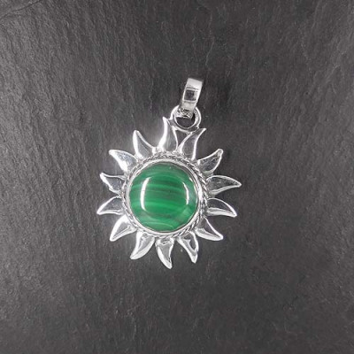 Malachit Anhänger Sonne