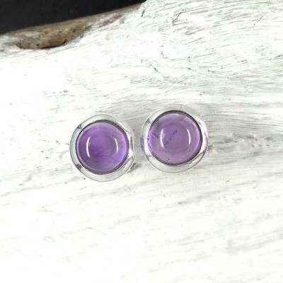 Amethyst Ohrstecker Rund