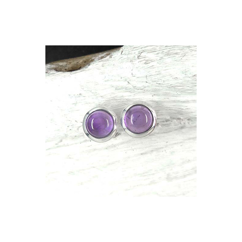 Amethyst Ohrstecker Rund