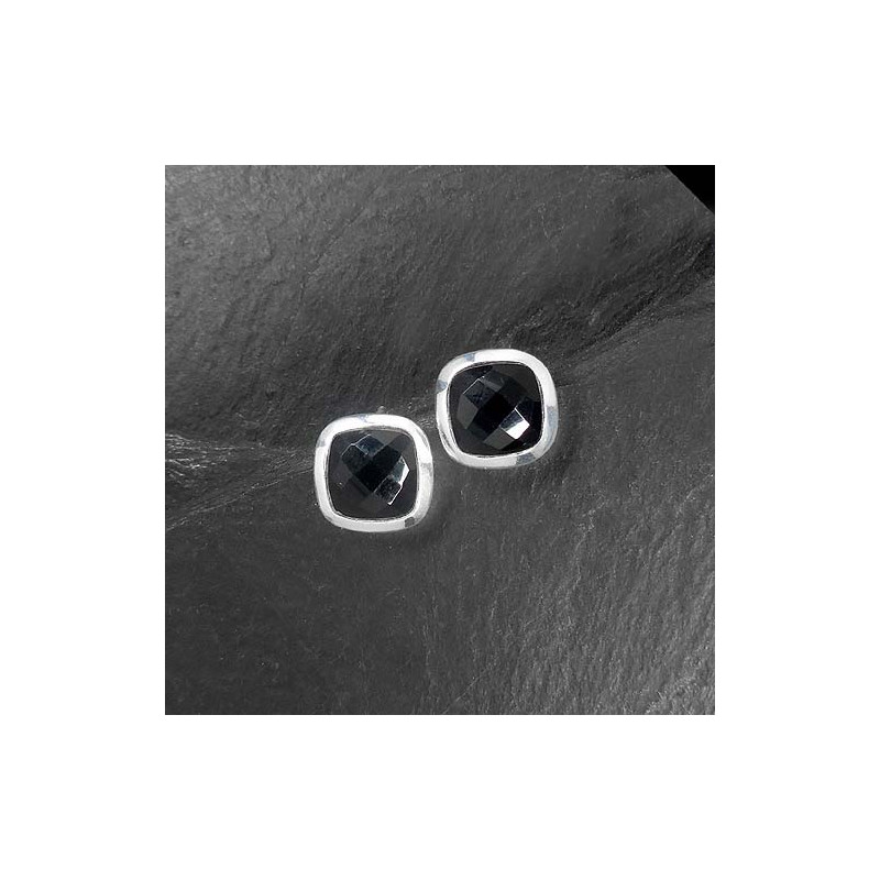 Onyx Ohrstecker Eckig