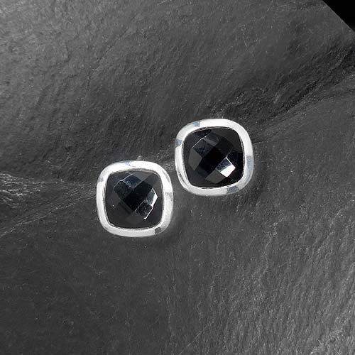 Onyx Ohrstecker Eckig