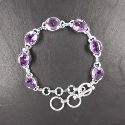Amethyst Armband Oval Facettiert