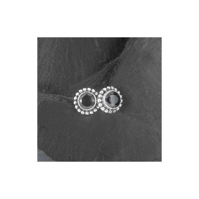 Onyx Ohrstecker Rund