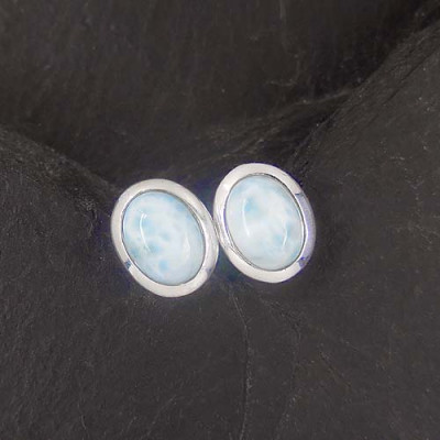 Larimar Ohrstecker Oval