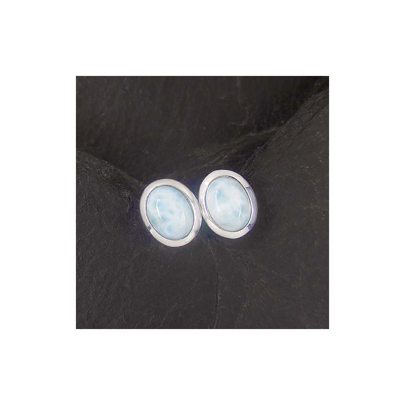 Larimar Ohrstecker Oval