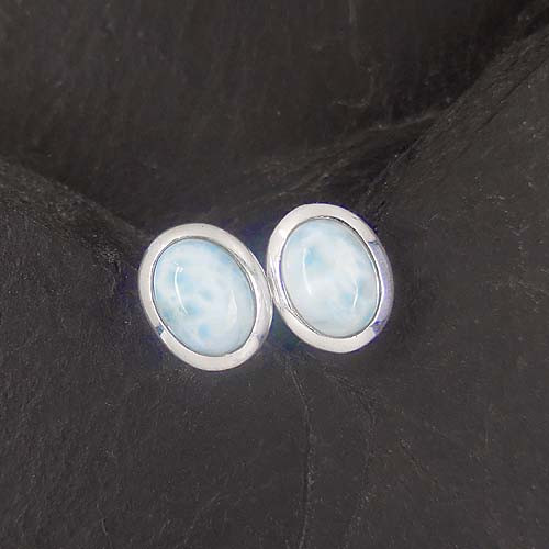 Larimar Ohrstecker Oval