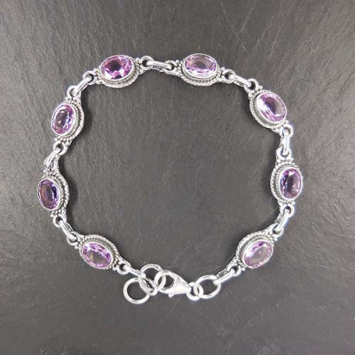 Amethyst - Armband Oval Facettiert