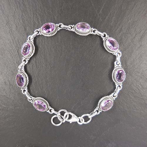 Amethyst - Armband Oval Facettiert