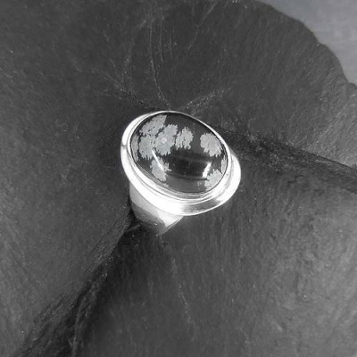 Schneeflockenobsidian Ring