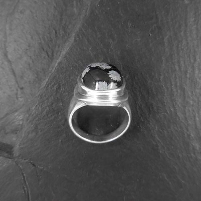 Schneeflockenobsidian Ring