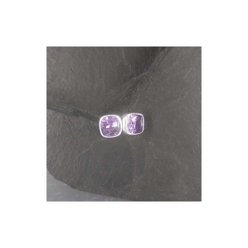 Amethyst - Ohrstecker Quadrat