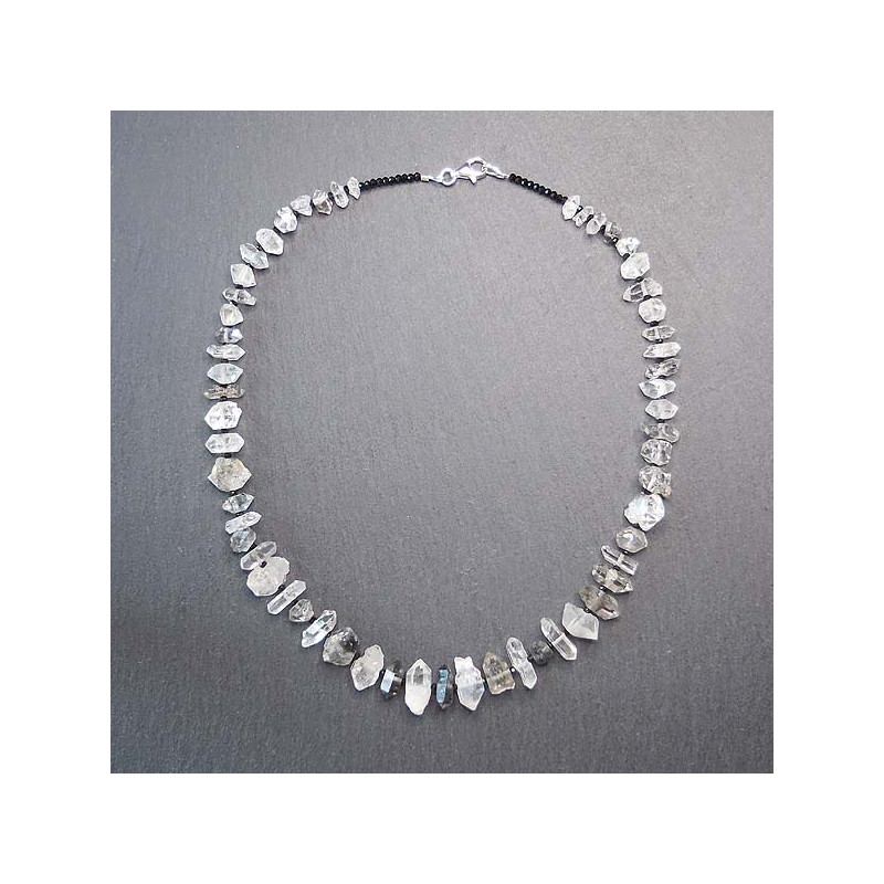 Turmalinquarz Kette mit schwarzem Spinell