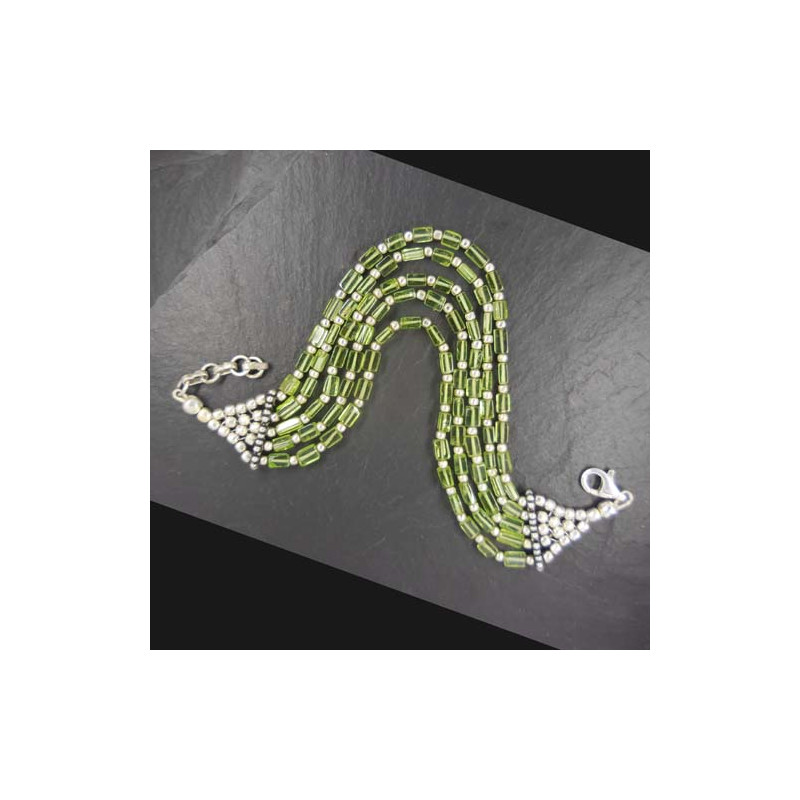 Peridot Armband 5-reihig