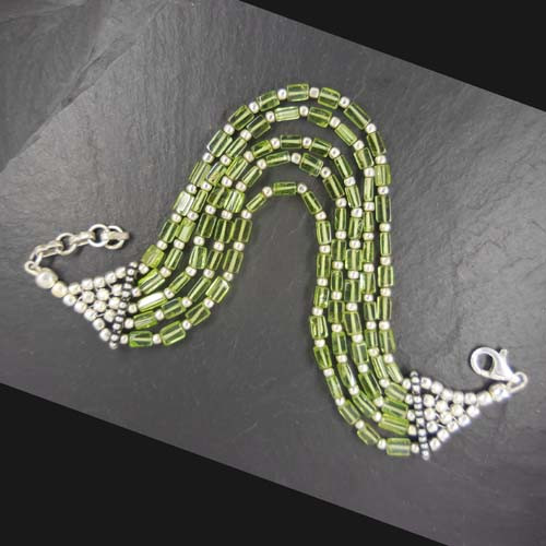 Peridot Armband 5-reihig