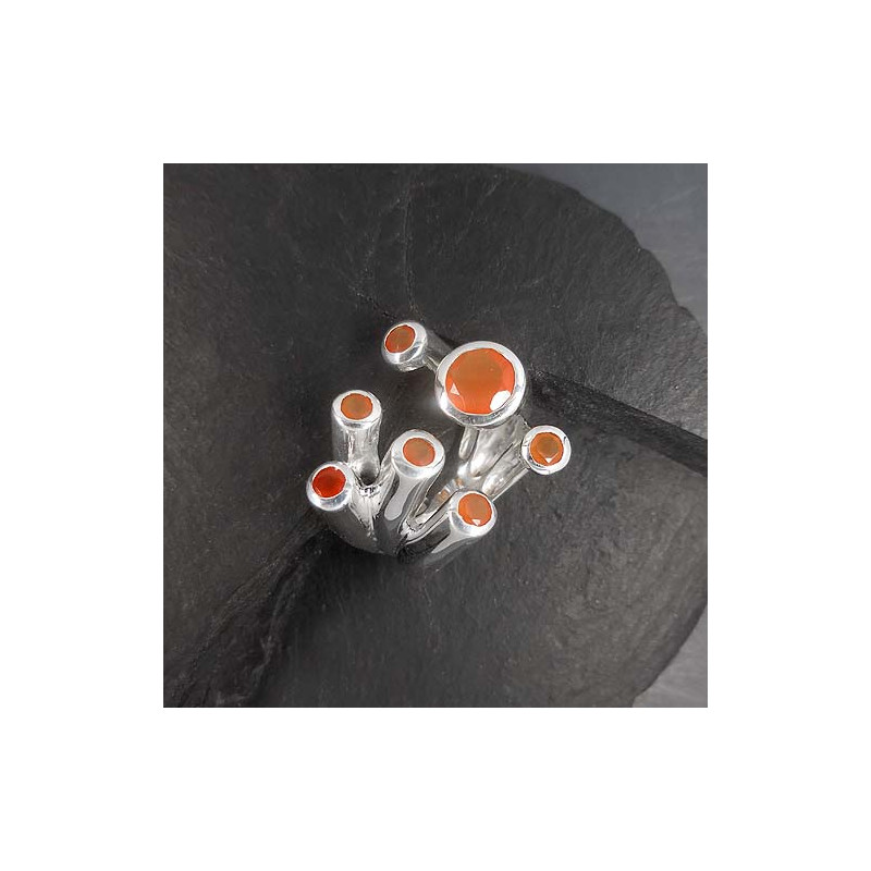 Karneolring (TRK) Facettiert