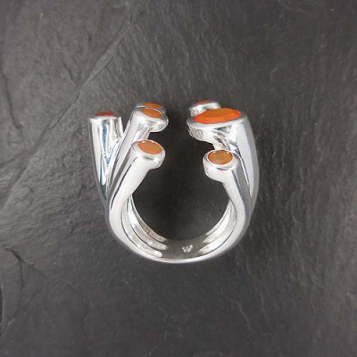 Karneolring (TRK) Facettiert