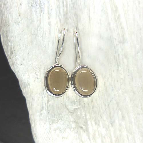 Rauchquarz Ohrringe Cabochon