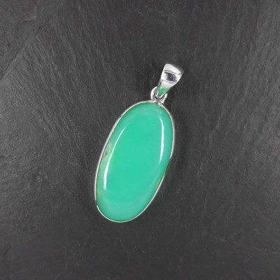 Chrysopras Anhänger Oval  (S10)