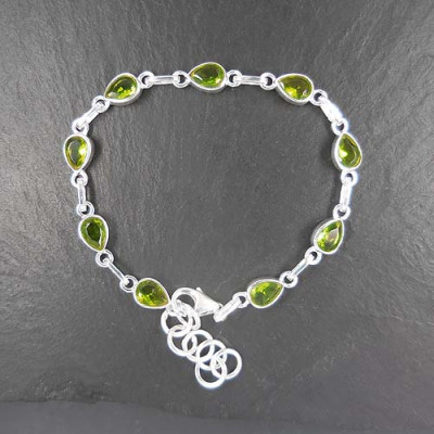 Peridot Armband Tropfen Facettiert