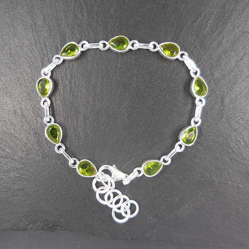 Peridot Armband Tropfen Facettiert