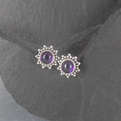 Amethyst-Ohrstecker Stern