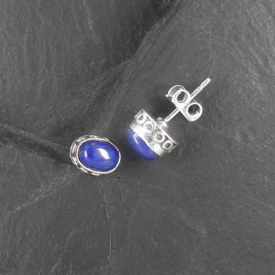 Lapis-Lazuli Ohrstecker Oval