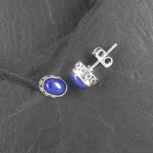 Lapis-Lazuli Ohrstecker Oval