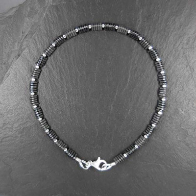 Hämatit Armband mit Silberperlen
