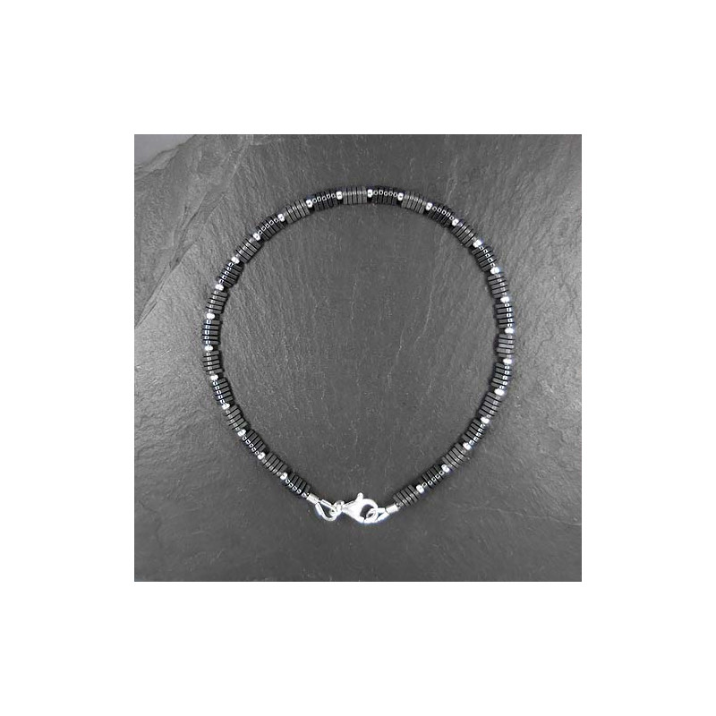 Hämatit Armband mit Silberperlen