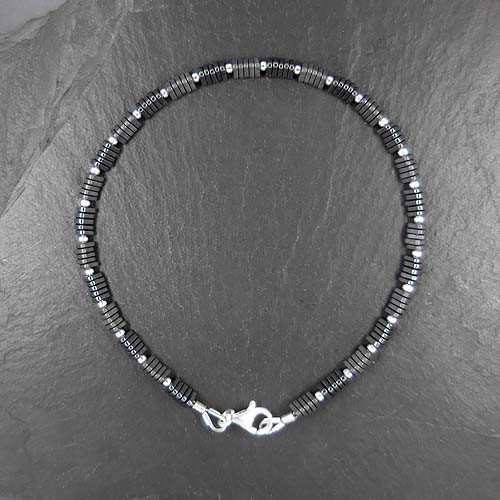 Hämatit Armband mit Silberperlen