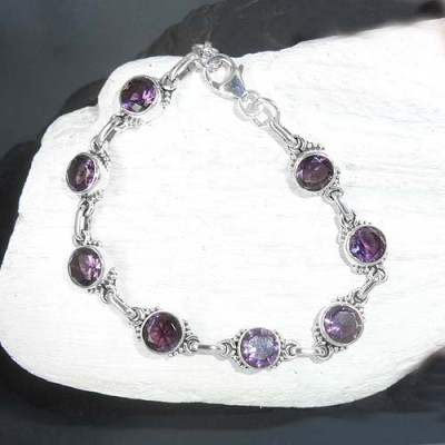 Amethyst Armband Rund Facettiert