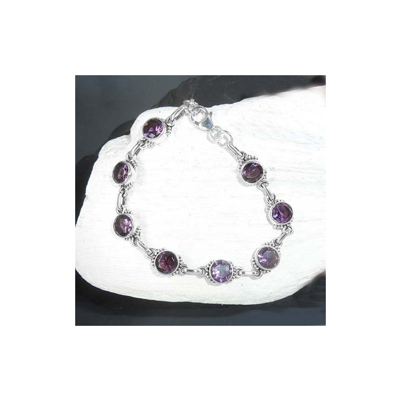 Amethyst Armband Rund Facettiert