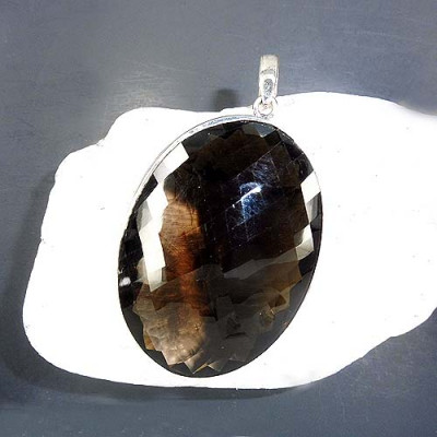 Rauchquarz Anhänger Oval