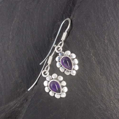 Amethyst-Ohrringe Tropfen