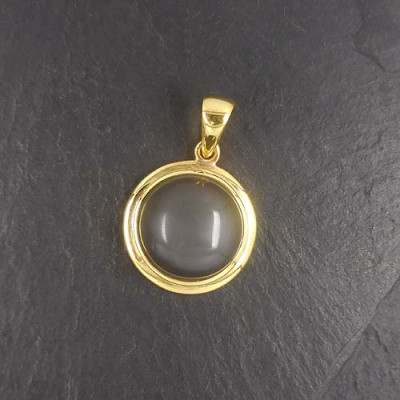 Grauer Mondstein Anhänger Rund