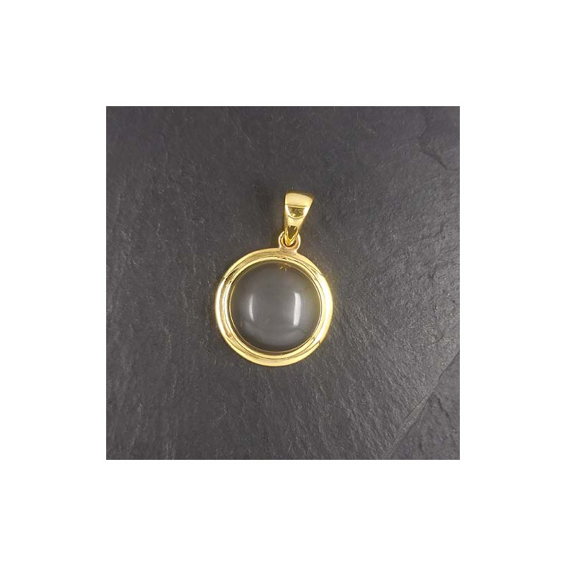 Grauer Mondstein Anhänger Rund